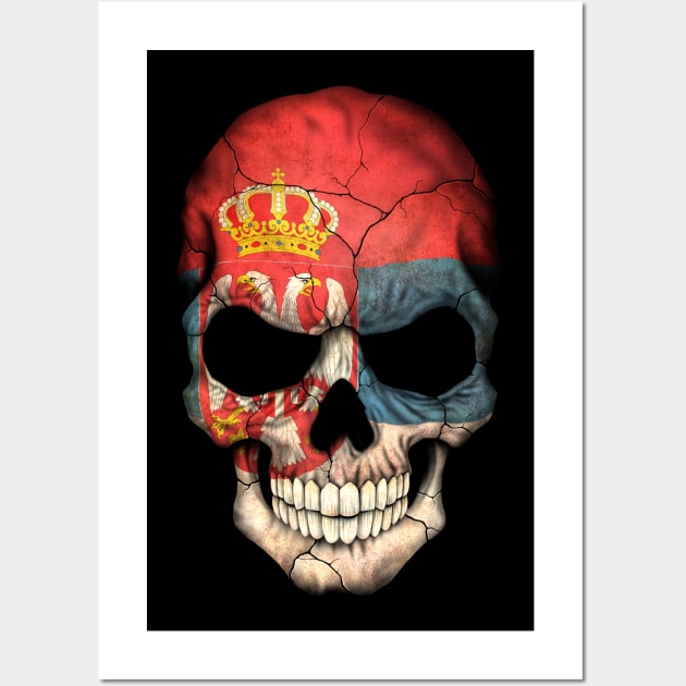 Serbian Flag Skull Wall Art by jeffbartels